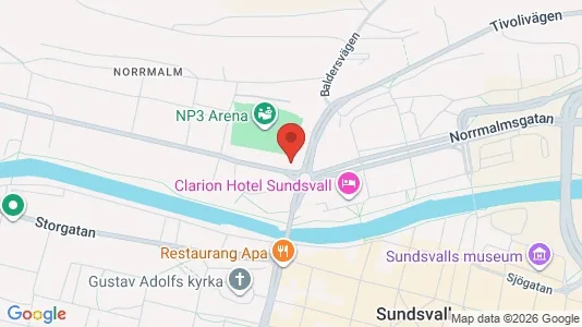 Kontorslokaler att hyra i Sundsvall - kort over placeringen