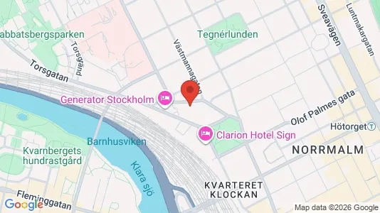 Kliniklokaler att hyra i Stockholm Innerstad - kort over placeringen