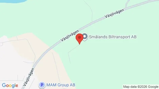 Fastighetsmarker till försäljning i Växjö - kort over placeringen