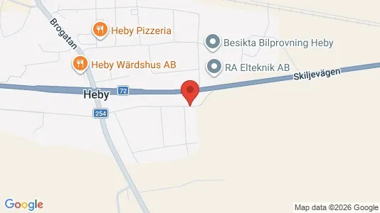 Fastighetsmarker till försäljning i Heby - kort over placeringen