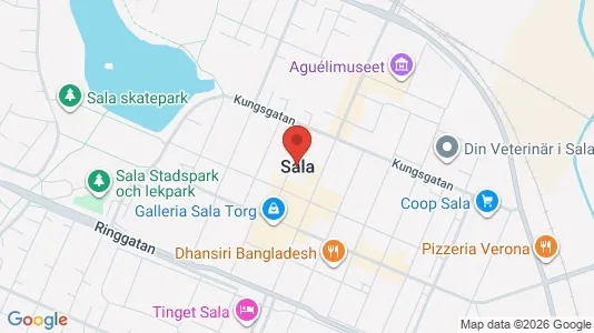 Fastighetsmarker till försäljning i Sala - kort over placeringen