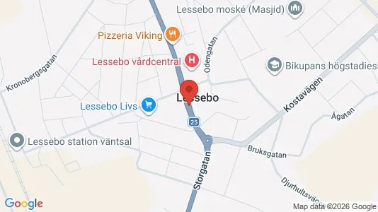 Fastighetsmarker till försäljning i Lessebo - kort over placeringen