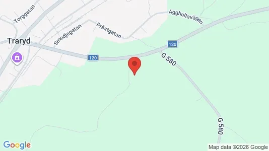 Fastighetsmarker till försäljning i Markaryd - kort over placeringen