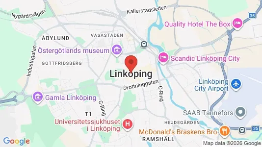 Kliniklokaler att hyra i Linköping - kort over placeringen