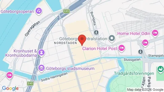 Kontorslokaler att hyra i Göteborg Centrum - kort over placeringen