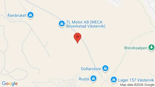 Industrilokaler till försäljning i Västervik - kort over placeringen