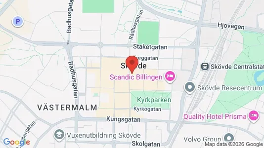 Kontorslokaler att hyra i Skövde - kort over placeringen