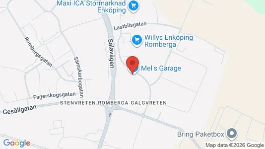 Kontorslokaler att hyra i Enköping - kort over placeringen