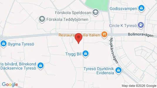 Affärslokaler att hyra i Tyresö - kort over placeringen