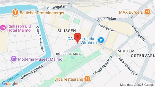 Kontorslokaler att hyra i Malmö Centrum - kort over placeringen