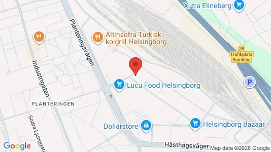 Affärslokaler att hyra i Helsingborg - kort over placeringen