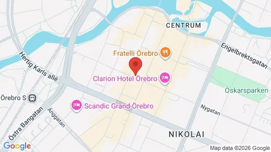 Kontorslokaler att hyra i Örebro - kort over placeringen