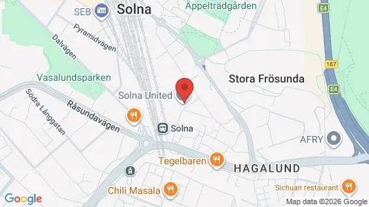 Kontorslokaler att hyra i Solna - kort over placeringen