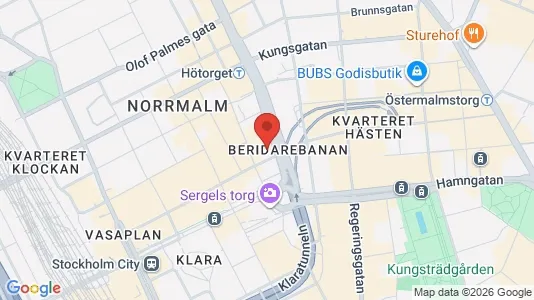 Kontorslokaler att hyra i Stockholm Innerstad - kort over placeringen