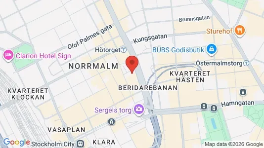 Kontorslokaler att hyra i Stockholm Innerstad - kort over placeringen