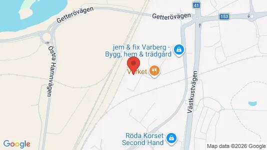 Affärslokaler att hyra i Varberg - kort over placeringen
