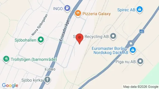 Lagerlokaler att hyra i Borås - kort over placeringen