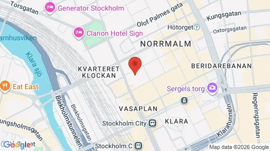 Kontorslokaler att hyra i Stockholm Innerstad - kort over placeringen