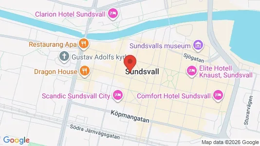 Kontorslokaler att hyra i Sundsvall - kort over placeringen