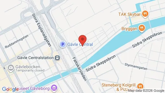 Lagerlokaler att hyra i Gävle - kort over placeringen