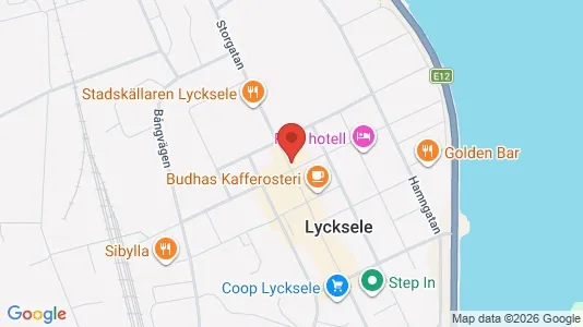 Affärslokaler att hyra i Lycksele - kort over placeringen