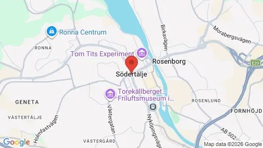 Affärslokaler att hyra i Södertälje - kort over placeringen