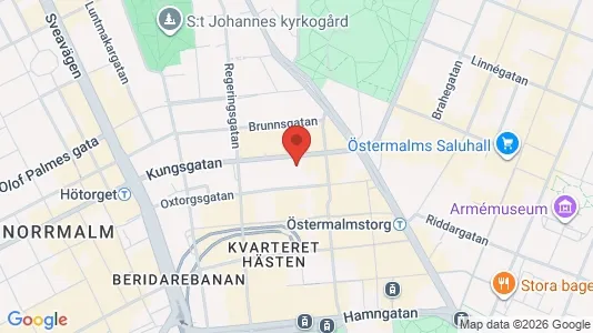 Affärslokaler att hyra i Östermalm - kort over placeringen