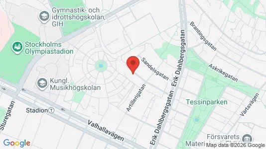 Lagerlokaler att hyra i Gärdet/Djurgården - kort over placeringen