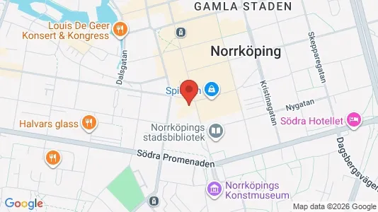 Kontorslokaler att hyra i Norrköping - kort over placeringen