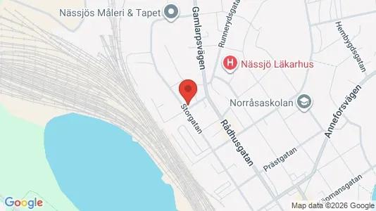 Affärslokaler till försäljning i Nässjö - kort over placeringen