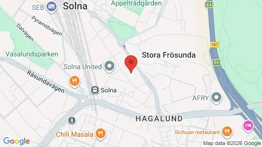 Industrilokaler att hyra i Solna - kort over placeringen