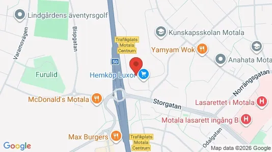 Affärslokaler att hyra i Motala - kort over placeringen