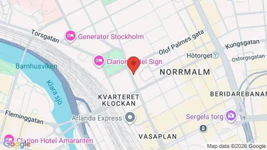 Kontorslokaler att hyra i Stockholm Innerstad - kort over placeringen