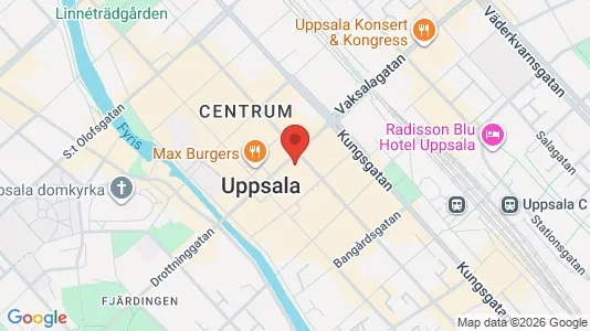 Affärslokaler att hyra i Uppsala - kort over placeringen