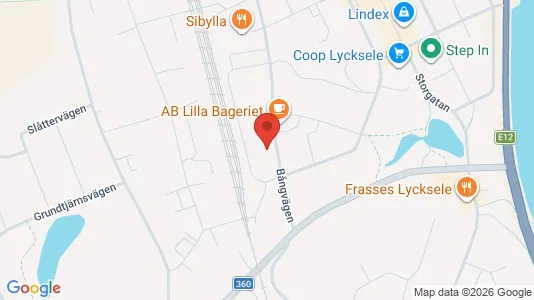 Affärslokaler att hyra i Lycksele - kort over placeringen