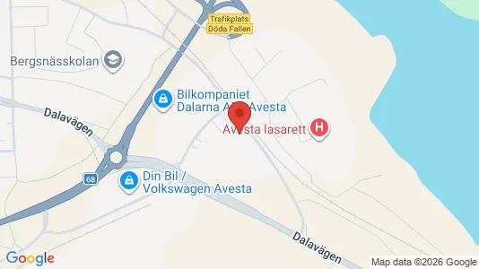 Affärslokaler att hyra i Avesta - kort over placeringen