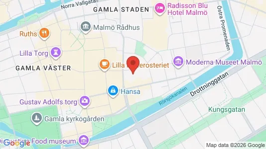 Kontorslokaler att hyra i Malmö Centrum - kort over placeringen