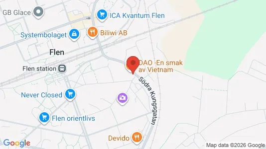 Affärslokaler att hyra i Flen - kort over placeringen