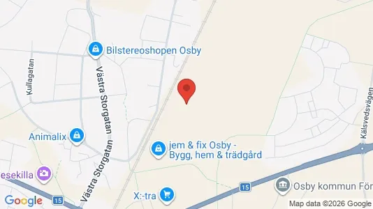Affärslokaler till försäljning i Osby - kort over placeringen