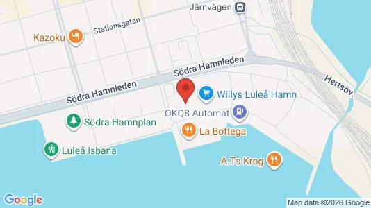 Kontorslokaler att hyra i Luleå - kort over placeringen