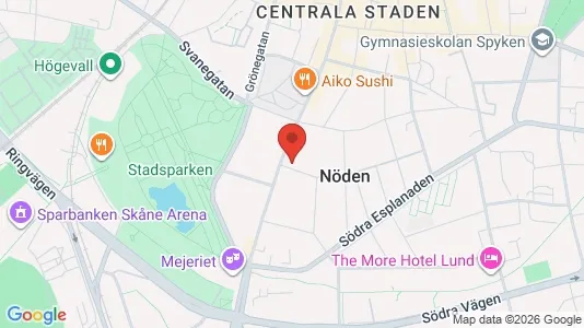 Kontorslokaler att hyra i Lund - kort over placeringen