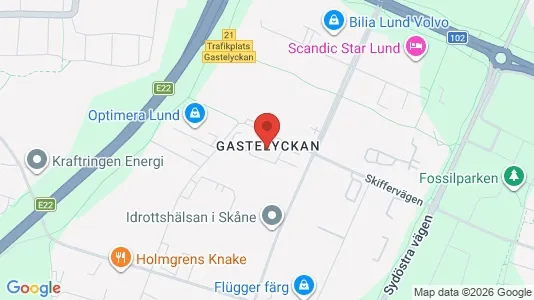 Industrilokaler att hyra i Lund - kort over placeringen