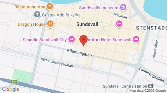 Kontorslokaler att hyra i Sundsvall - kort over placeringen