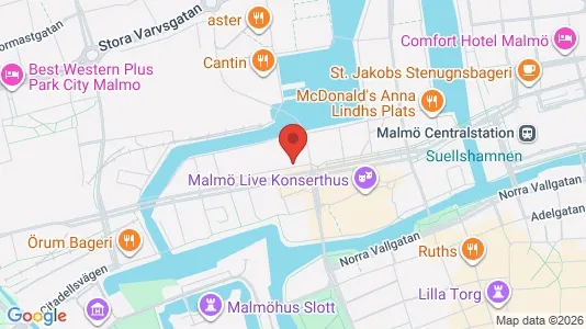 Kontorslokaler att hyra i Malmö Centrum - kort over placeringen