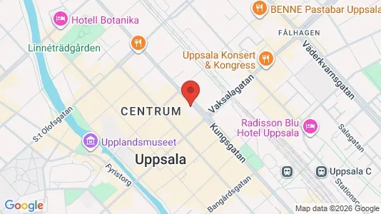 Affärslokaler att hyra i Uppsala - kort over placeringen