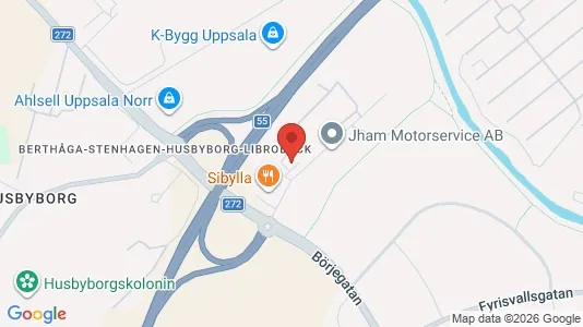 Lagerlokaler att hyra i Uppsala - kort over placeringen