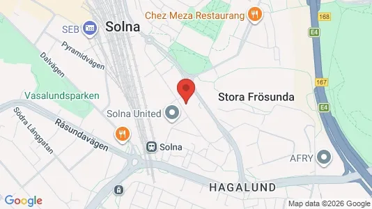 Kontorslokaler att hyra i Solna - kort over placeringen