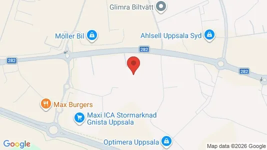 Kontorslokaler att hyra i Uppsala - kort over placeringen