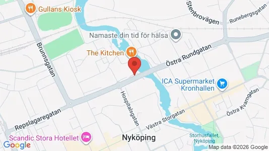 Kontorslokaler att hyra i Nyköping - kort over placeringen