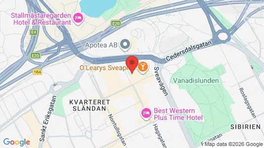 Kontorslokaler att hyra i Vasastan - kort over placeringen